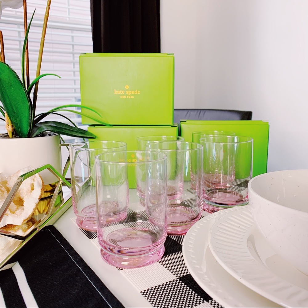 New 6pcs New Kate Spade Charles Lane glass